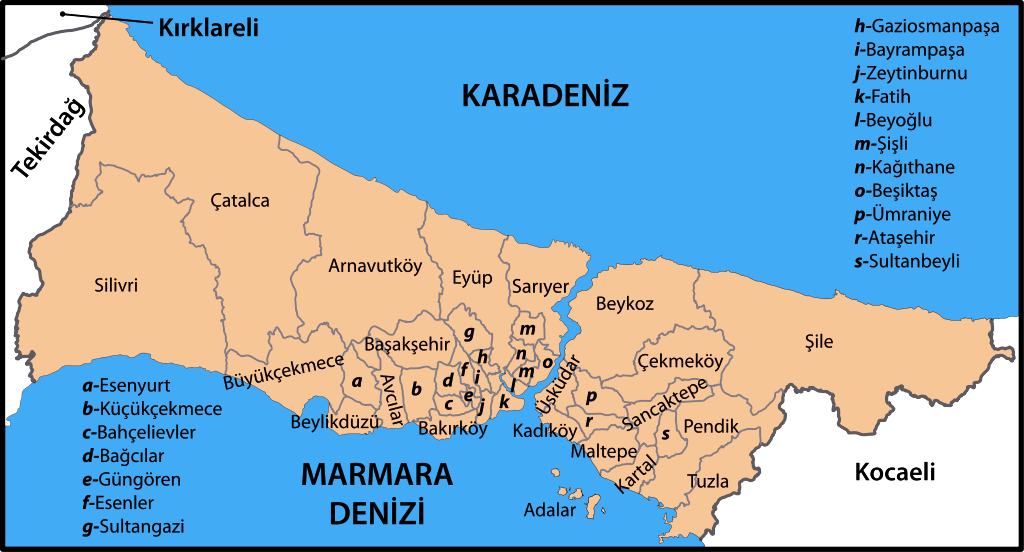 مناطق مختلف استانبول